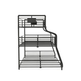 Syd Industrial Black Metal Triple Decker Bunk Bed by Furniture of America