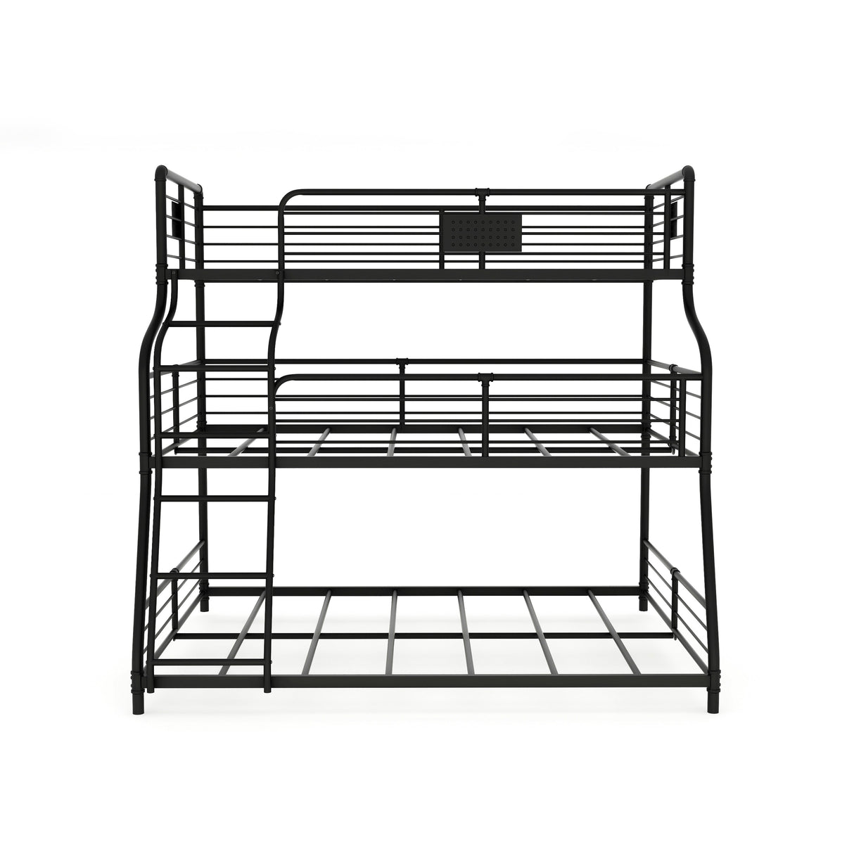 Syd Industrial Black Metal Triple Decker Bunk Bed by Furniture of America