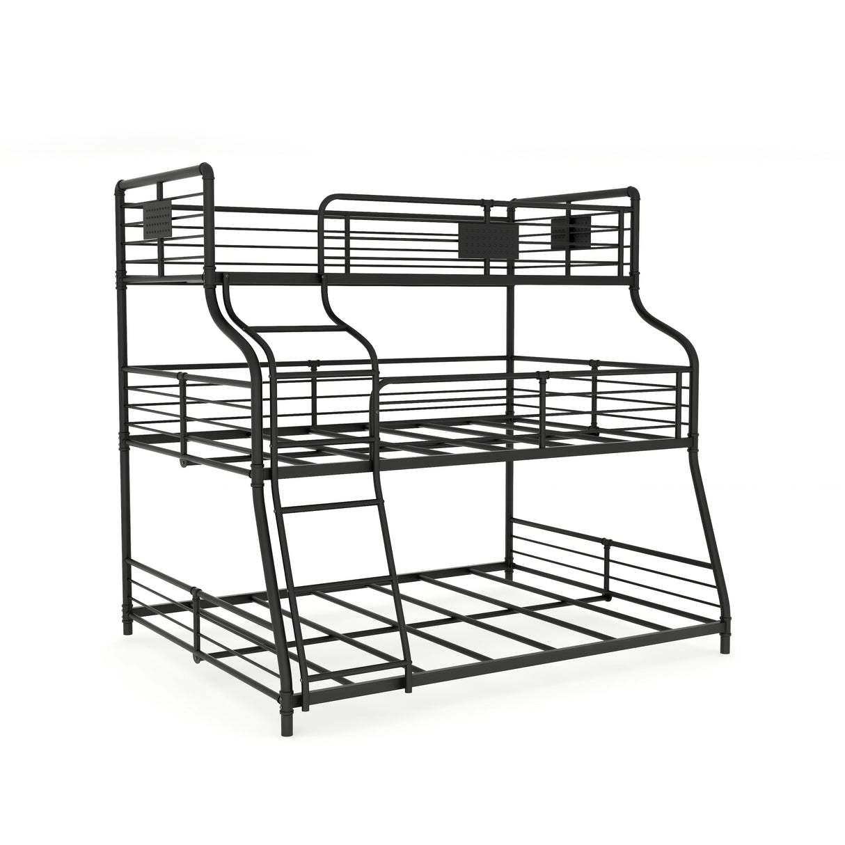 Syd Industrial Black Metal Triple Decker Bunk Bed by Furniture of America