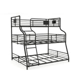 Syd Industrial Black Metal Triple Decker Bunk Bed by Furniture of America