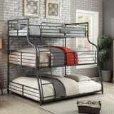 Syd Industrial Black Metal Triple Decker Bunk Bed by Furniture of America