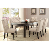 Furniture of America Tays Rustic Linen Fabric Loveseat Dining Bench