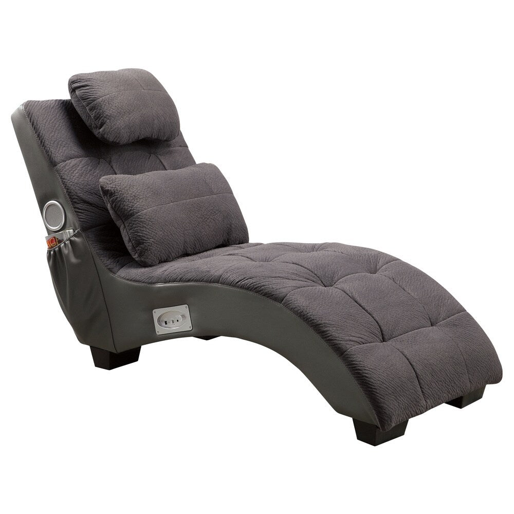 Furniture of America Tianes Contemporary Chaise with Bluetooth Speakers