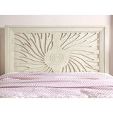 Toddlee Bohemian Ivory Wood Platform Bed with Starburst Pattern by Furniture of America