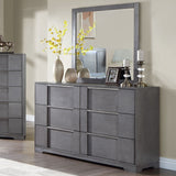 Furniture of America Tona Contemporary 6-Piece Grey Wood Storage Platform Bedroom Set with LED Lights