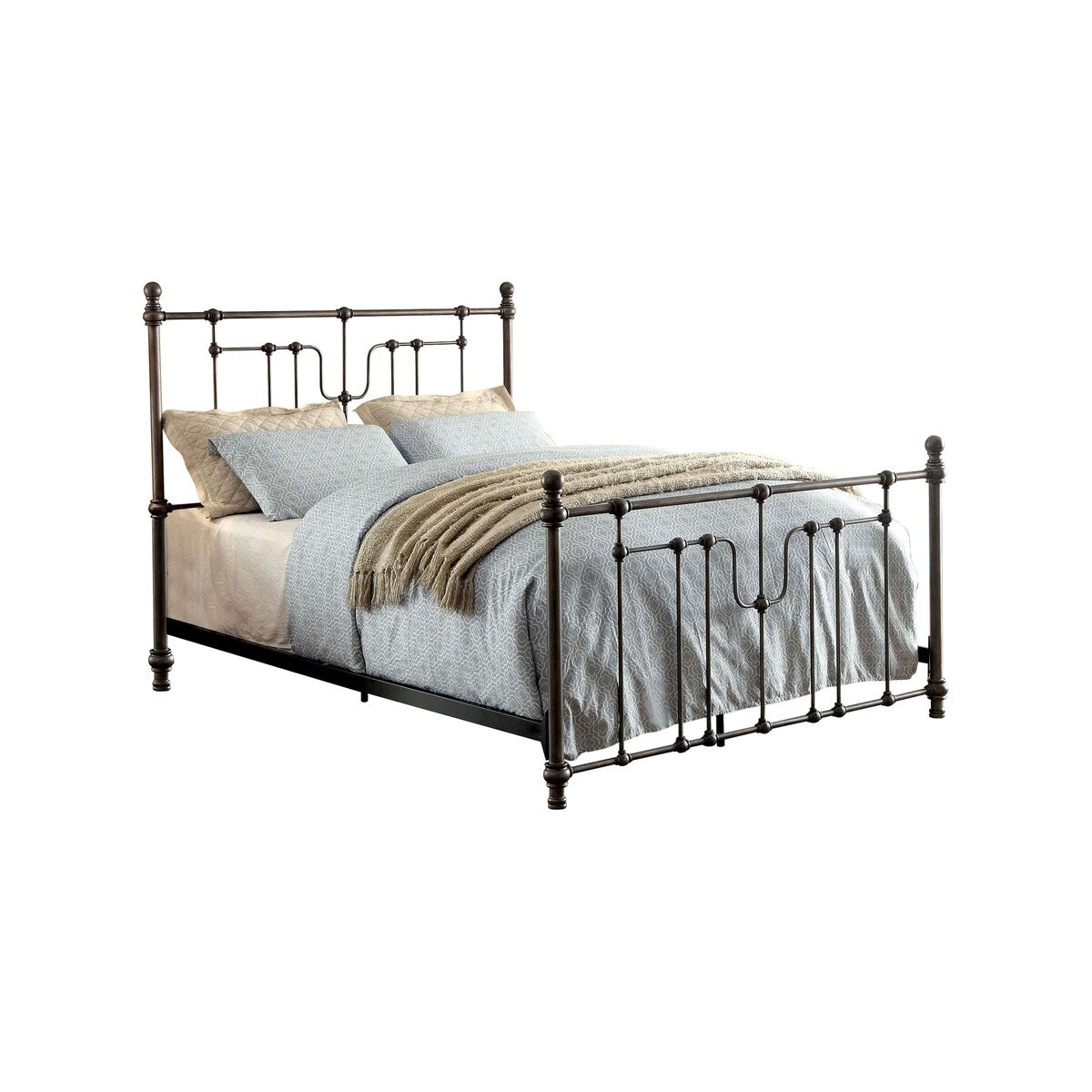 Furniture of America Trenton Industrial Grey Metal Panel Bed