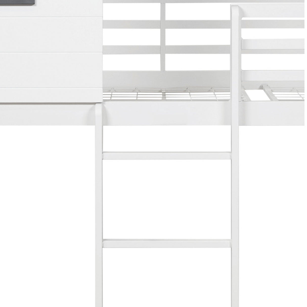 Vaia Transitional White Twin-over-Twin Metal Bunk Bed by Furniture of America