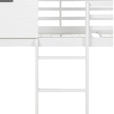 Vaia Transitional White Twin-over-Twin Metal Bunk Bed by Furniture of America