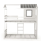 Vaia Transitional White Twin-over-Twin Metal Bunk Bed by Furniture of America