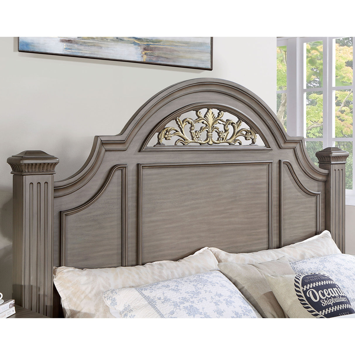 Furniture of America Vame Traditional Solid Wood Four Poster Bed