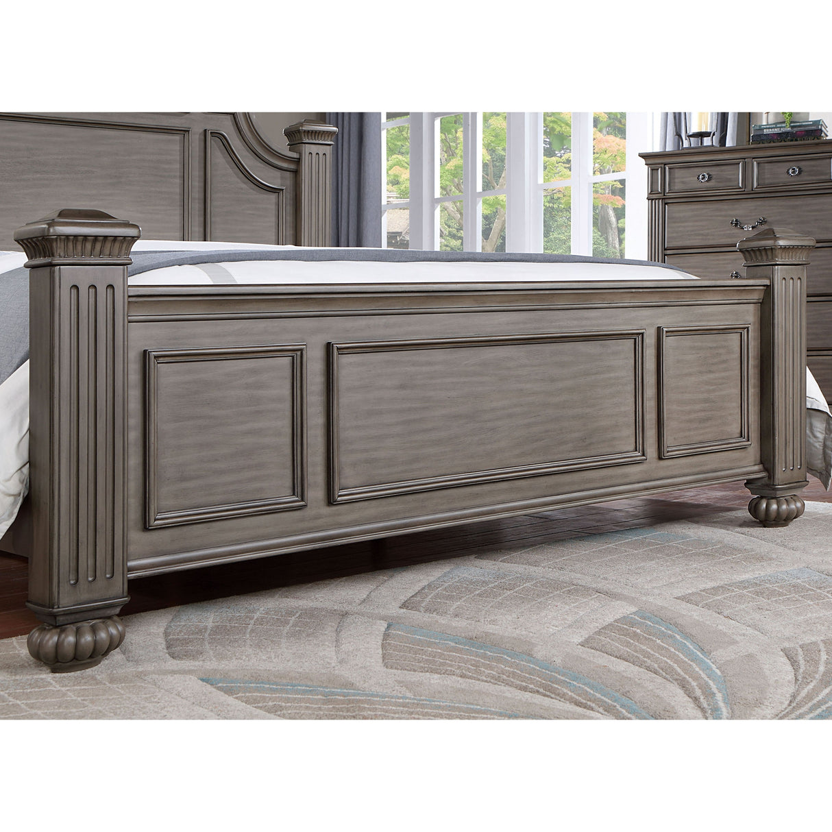 Furniture of America Vame Traditional Solid Wood Four Poster Bed
