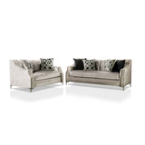 Vynn Transitional Chenille Sloped Arms 2-Piece Living Room Set by Furniture of America