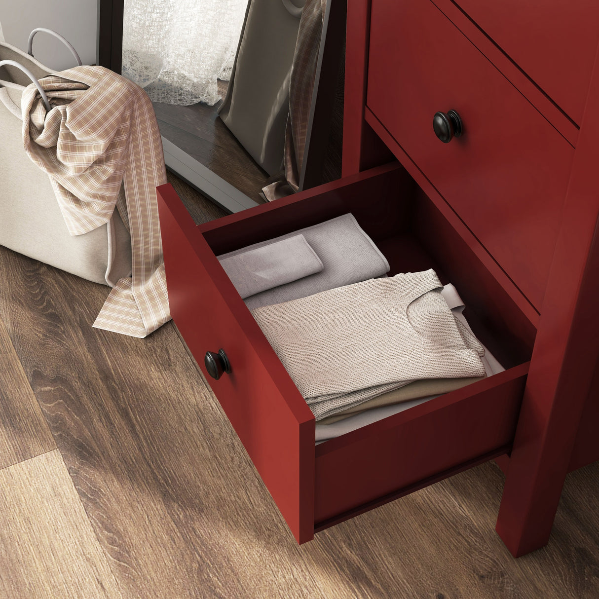 Wal Farmhouse Round Knobs 5-Drawer Storage Chest by Furniture of America
