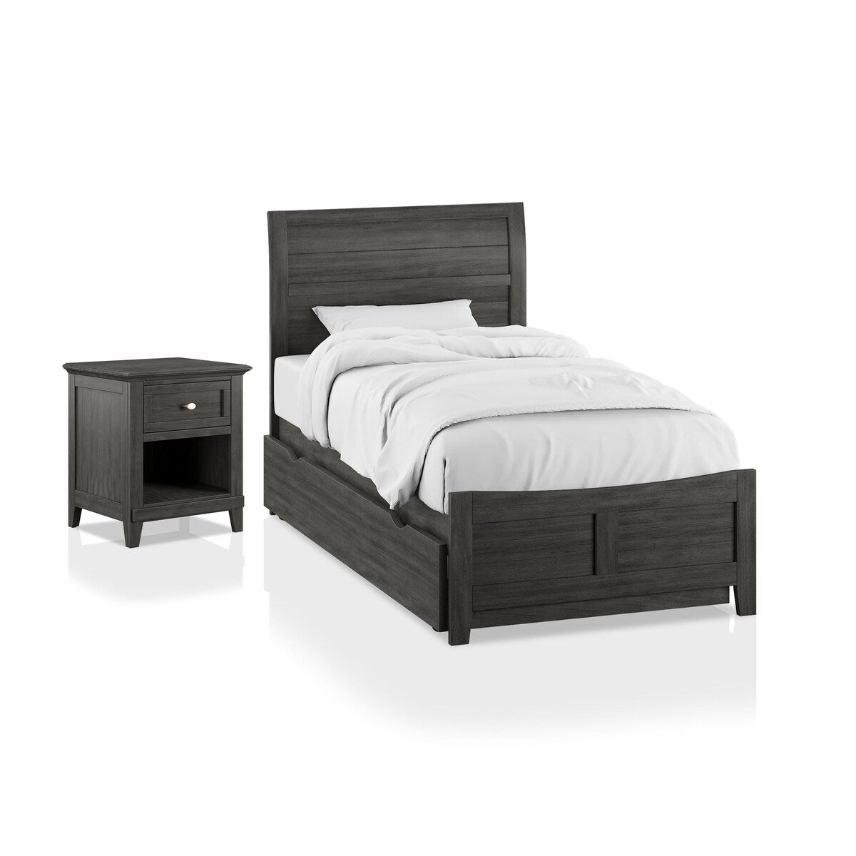 Wese Transitional Grey Wood 3-Piece Sleigh Bedroom Set by Furniture of America