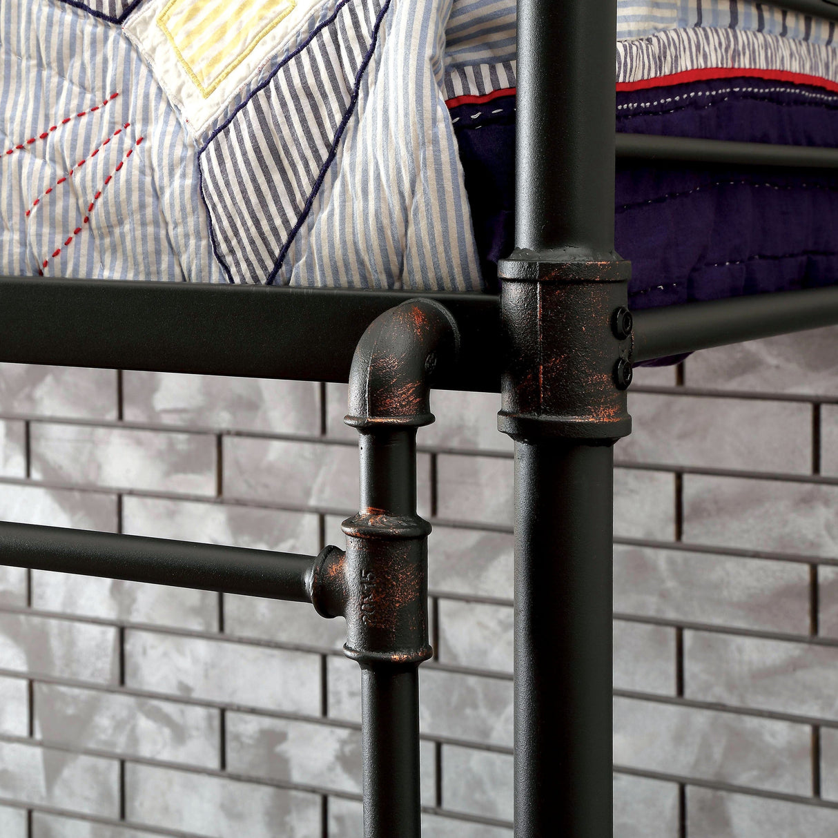 Wini Industrial Black Full over Full Metal Bunk Bed by Furniture of America