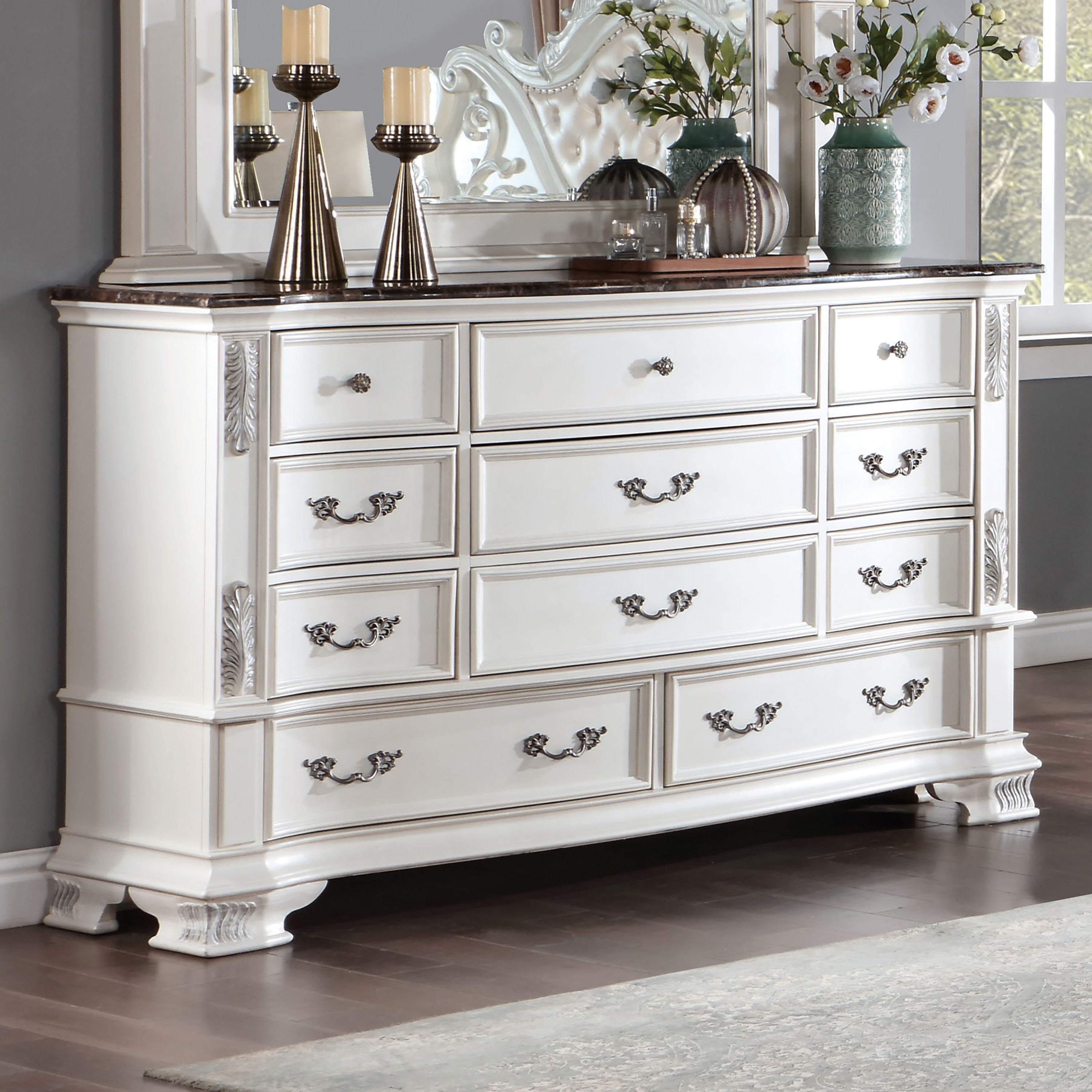 Traditional white dresser sales