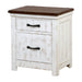 Ynez Farmhouse White Wood 2-Drawer Nightstand with USB Port by Furniture of America