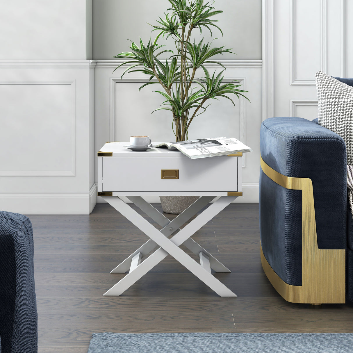 Yore Contemporary 24-inch Solid Wood 1-Drawer Side Table by Furniture of America