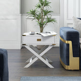 Yore Contemporary 24-inch Solid Wood 1-Drawer Side Table by Furniture of America