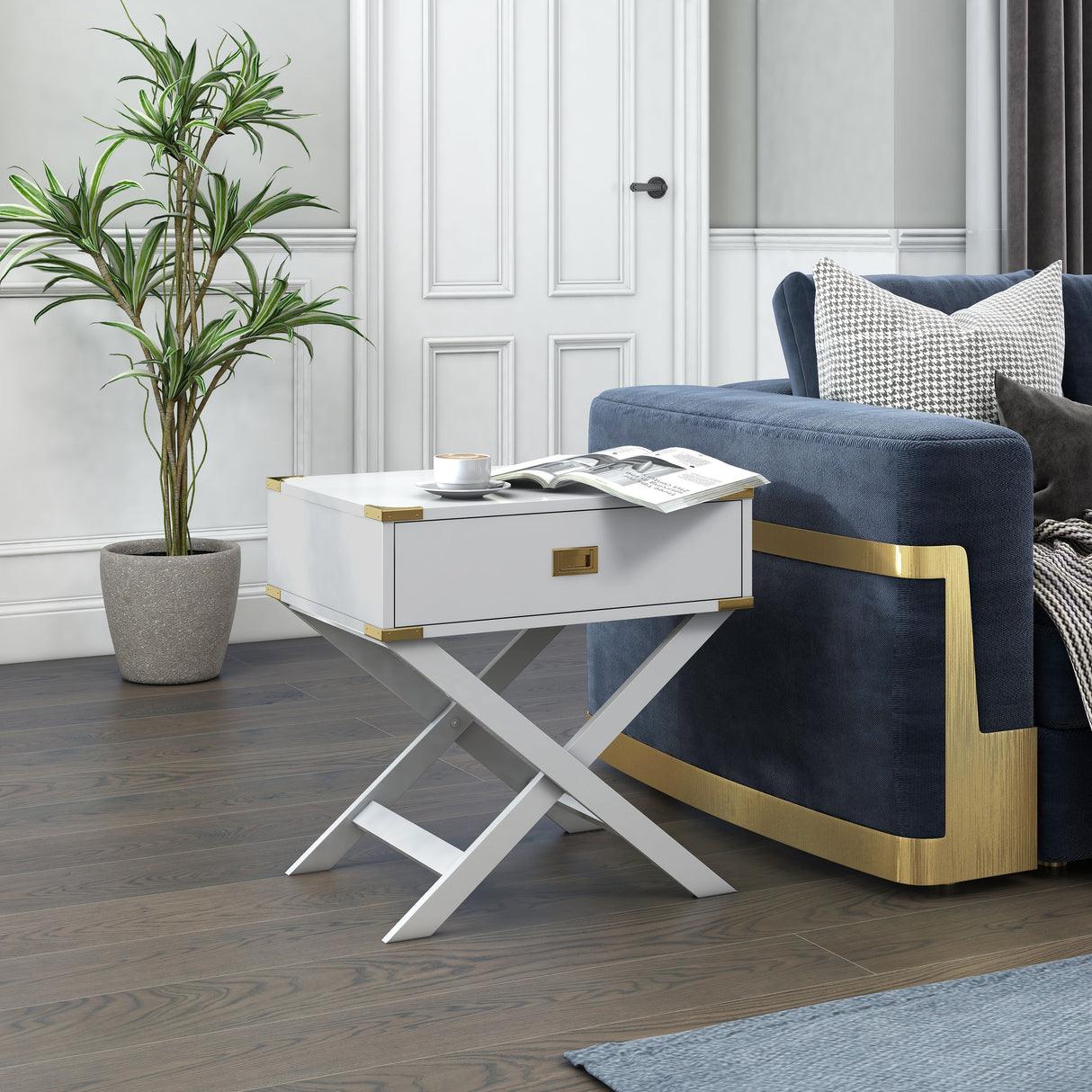 Yore Contemporary 24-inch Solid Wood 1-Drawer Side Table by Furniture of America