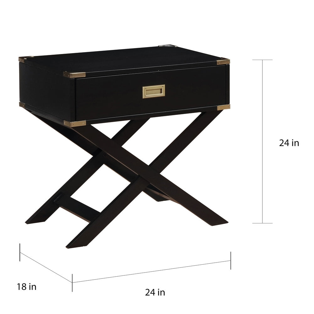 Yore Contemporary 24-inch Solid Wood 1-Drawer Side Table by Furniture of America