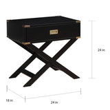 Yore Contemporary 24-inch Solid Wood 1-Drawer Side Table by Furniture of America