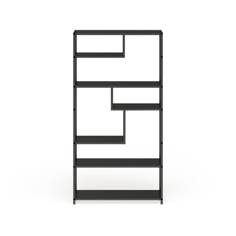 Zaur Urban 6-Shelf Grey Metal Open Back Tiered Bookshelf by Furniture of America