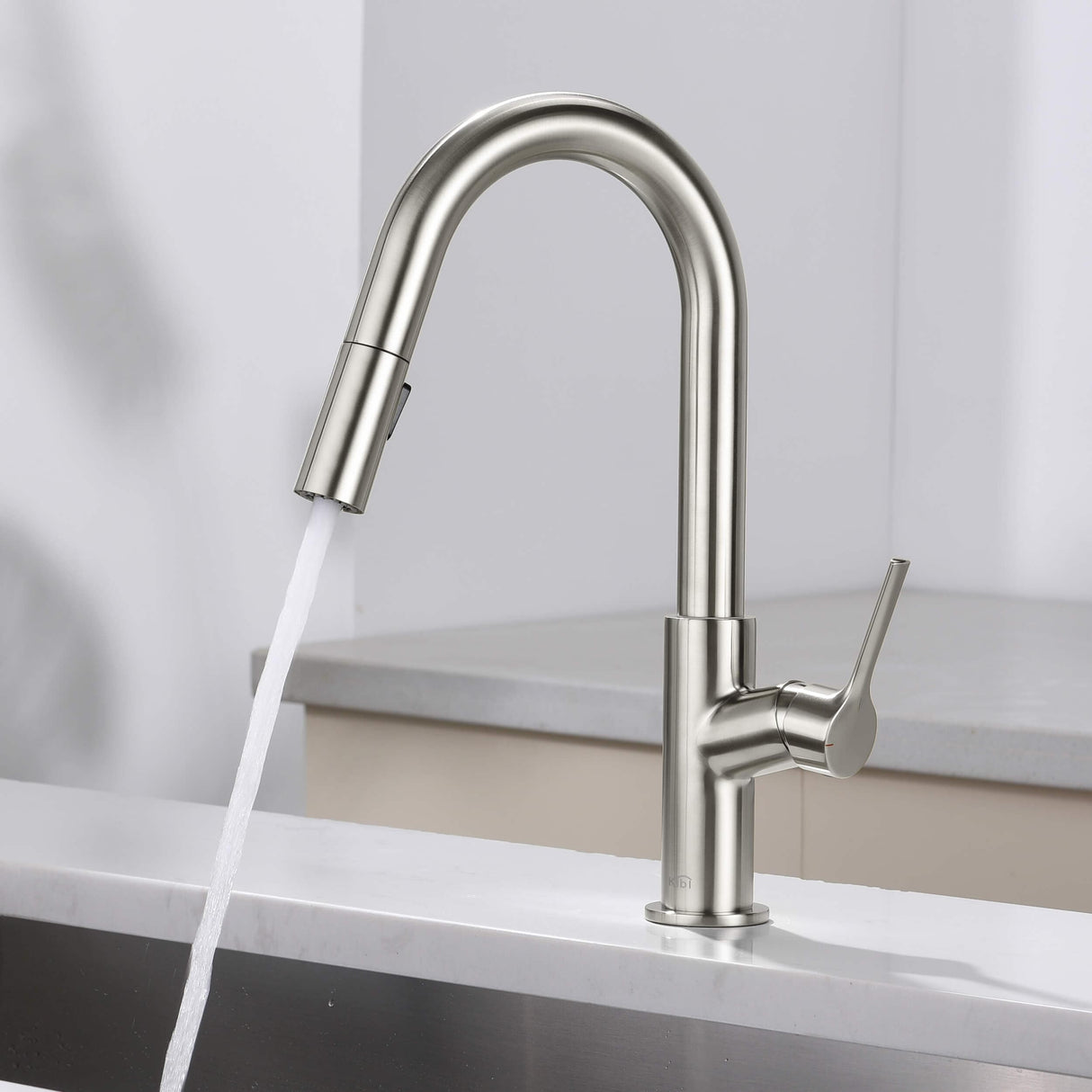 Fusion Single Handle Pull Down Kitchen & Bar Sink Faucet with Soap Dispenser