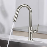 Fusion Single Handle Pull Down Kitchen & Bar Sink Faucet with Soap Dispenser