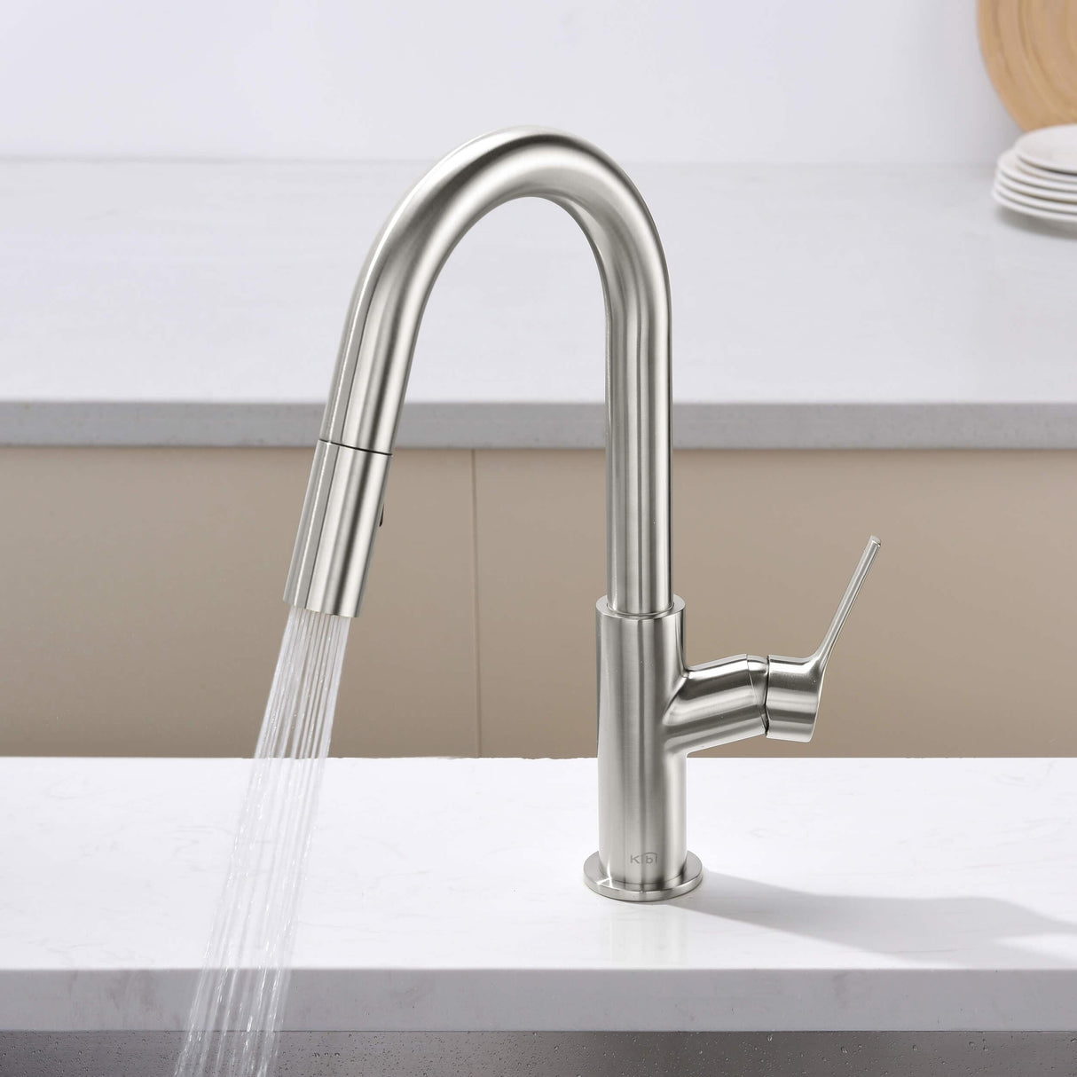 Fusion Single Handle Pull Down Kitchen & Bar Sink Faucet with Soap Dispenser