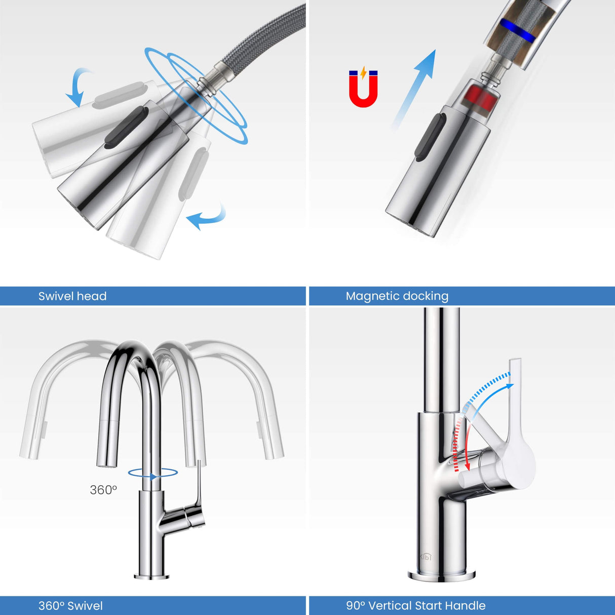 Fusion Single Handle Pull Down Kitchen & Bar Sink Faucet with Soap Dispenser