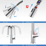Fusion Single Handle Pull Down Kitchen & Bar Sink Faucet with Soap Dispenser