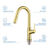 Fusion Single Handle Pull Down Kitchen & Bar Sink Faucet with Soap Dispenser