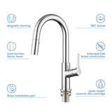 Fusion Single Handle Pull Down Kitchen & Bar Sink Faucet with Soap Dispenser