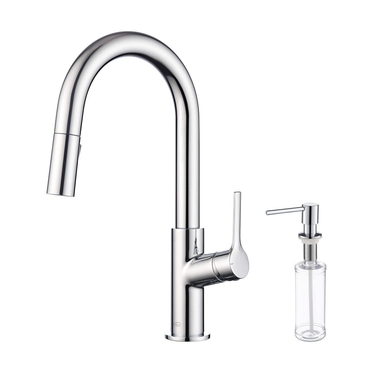 Fusion Single Handle Pull Down Kitchen & Bar Sink Faucet with Soap Dispenser
