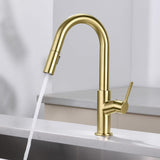 Fusion Single Handle Pull Down Kitchen & Bar Sink Faucet with Soap Dispenser