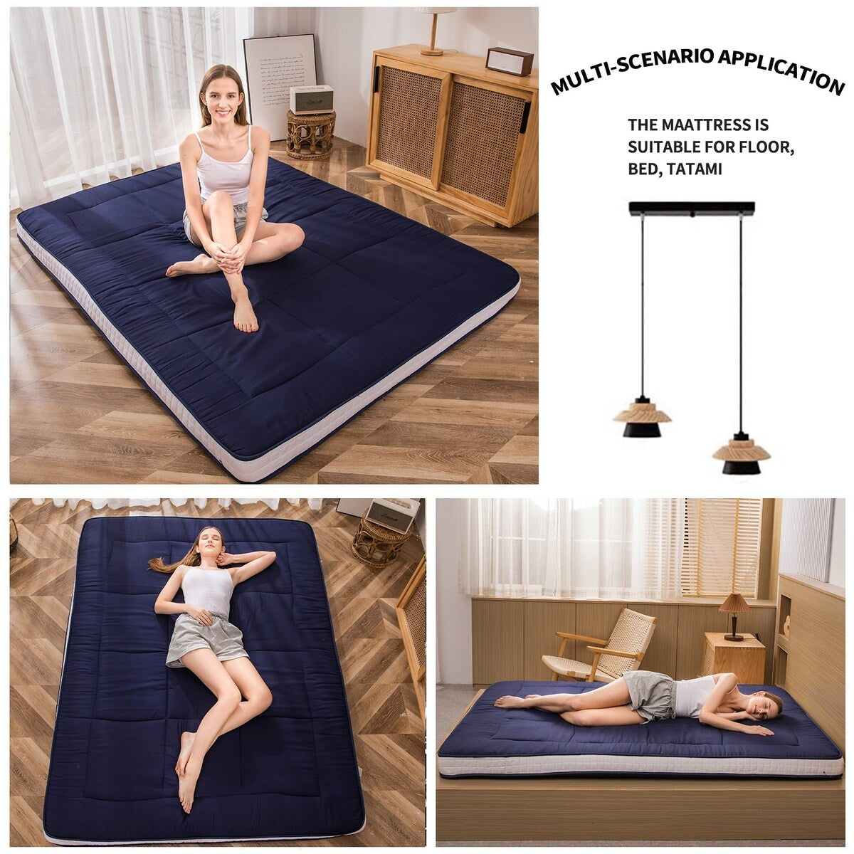 Padded Japanese Roll Up Floor Futon Mattress