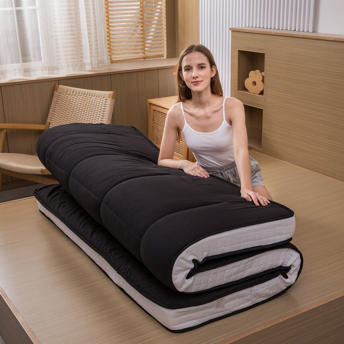 Padded Japanese Roll Up Floor Futon Mattress