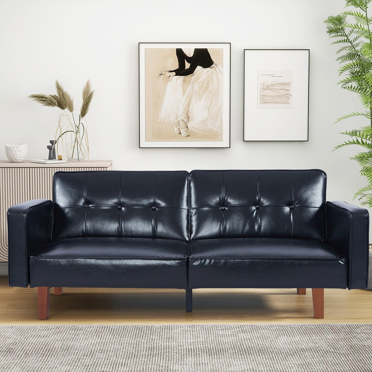 Futon Sofa Bed Couch Memory Foam Futon Convertible Couch Bed Sleeper for Living Room - 68.11"*30.11"*28.74"