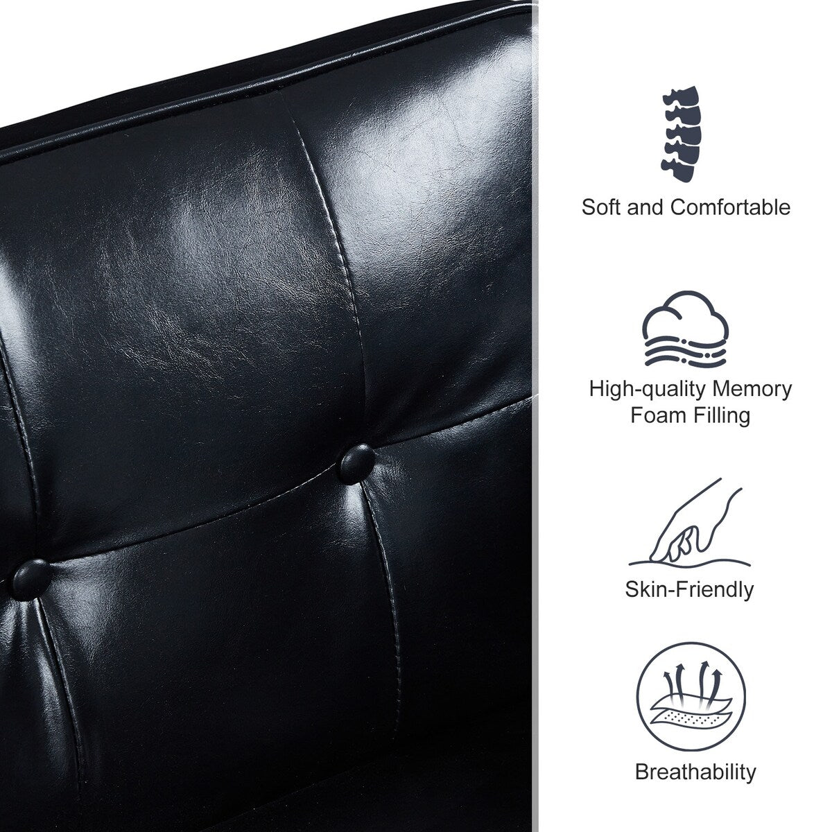 Futon Sofa Bed Couch Memory Foam Futon Convertible Couch Bed Sleeper for Living Room - 68.11"*30.11"*28.74"