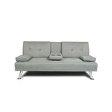 Futon Sofa Bed Sleeper Light Grey Fabric Futon Sofa Bed Convertible Folding