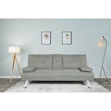 Futon Sofa Bed Sleeper Light Grey Fabric Futon Sofa Bed Convertible Folding