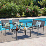 Futzca 4-Piece Outdoor Patio Furniture Set, Textilene Bistro Patio Set