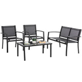 Futzca 4-Piece Outdoor Patio Furniture Set, Textilene Bistro Patio Set