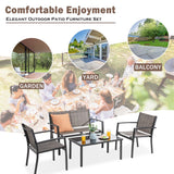 Futzca 4-Piece Outdoor Patio Furniture Set, Textilene Bistro Patio Set