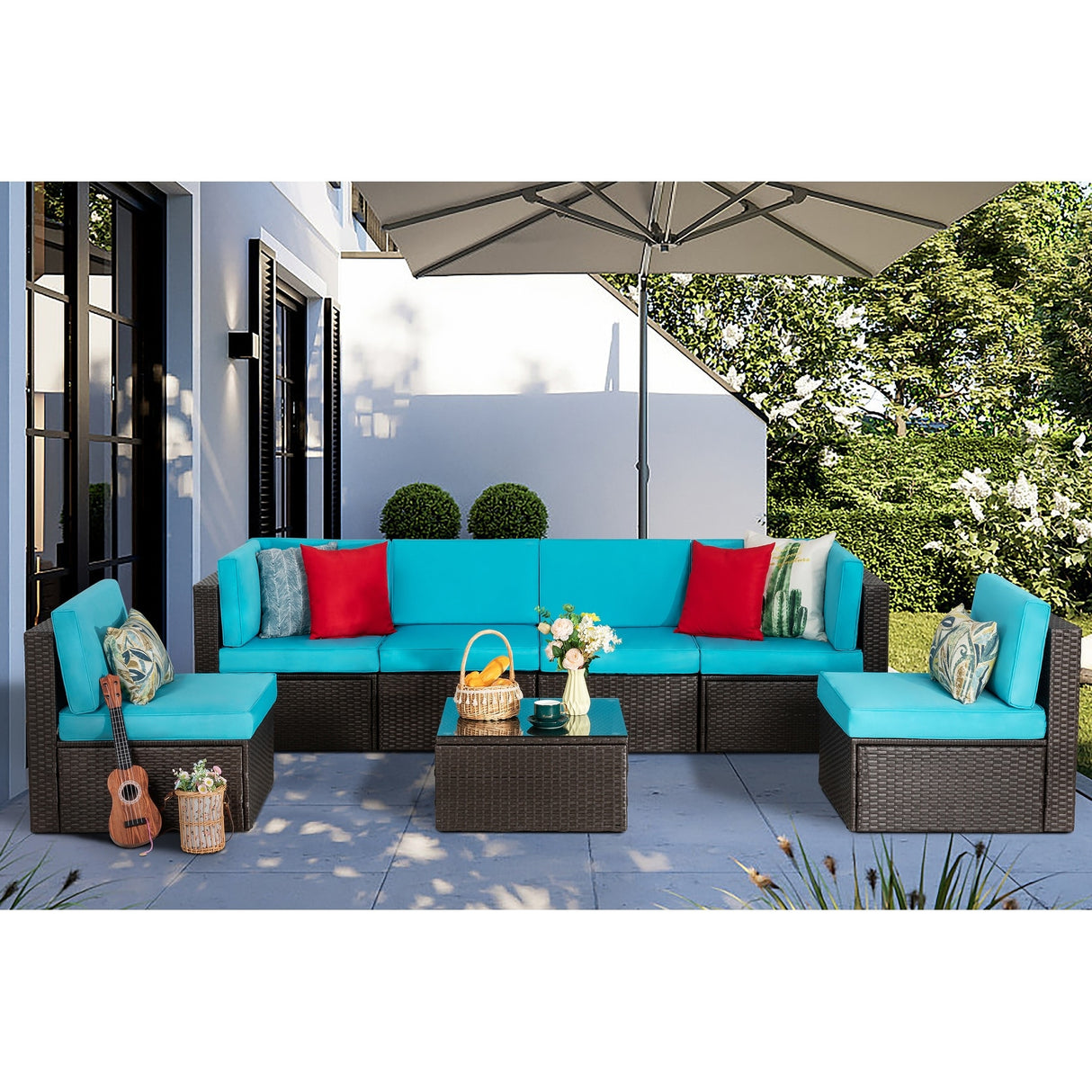 Futzca 7 Pieces Outdoor Patio Furniture Sets