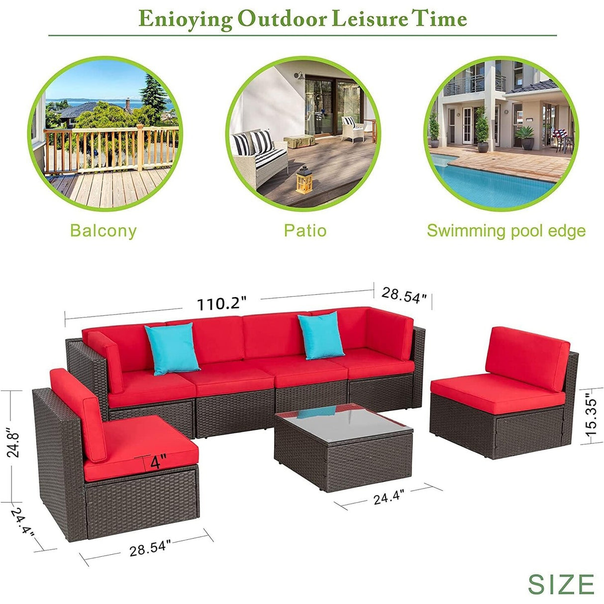 Futzca 7 Pieces Outdoor Patio Furniture Sets