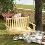 Futzca Outdoor Wooden Porch Swing, Bench Swing with Hanging Chains