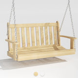 Futzca Outdoor Wooden Porch Swing, Bench Swing with Hanging Chains