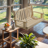 Futzca Outdoor Wooden Porch Swing, Bench Swing with Hanging Chains